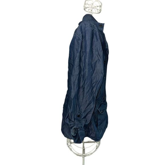 Beautiful CHICO’S Chicos Blue Chambray Drawstring Waist with pockets  lightweigh - Picture 6 of 9